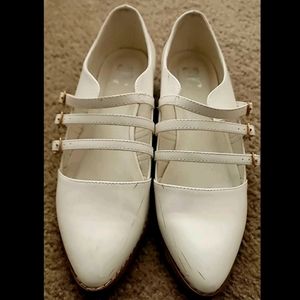White low heel shoes